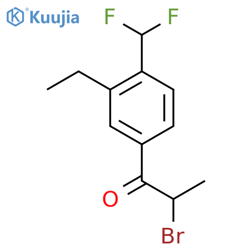 2-Bromo-1-(4-(difluoromethyl)-3-ethylphenyl)propan-1-one structure