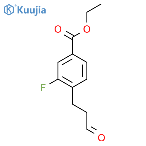 Ethyl 3-fluoro-4-(3-oxopropyl)benzoate structure