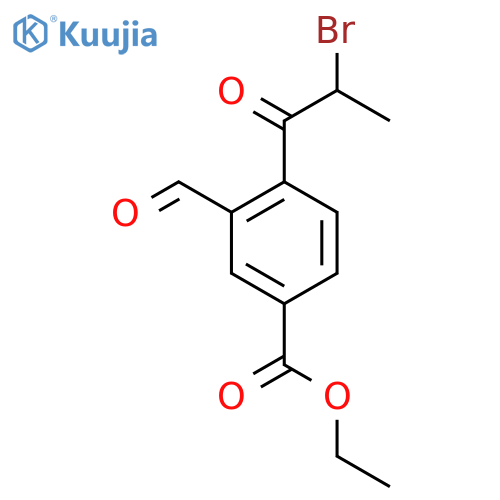 Ethyl 4-(2-bromopropanoyl)-3-formylbenzoate structure
