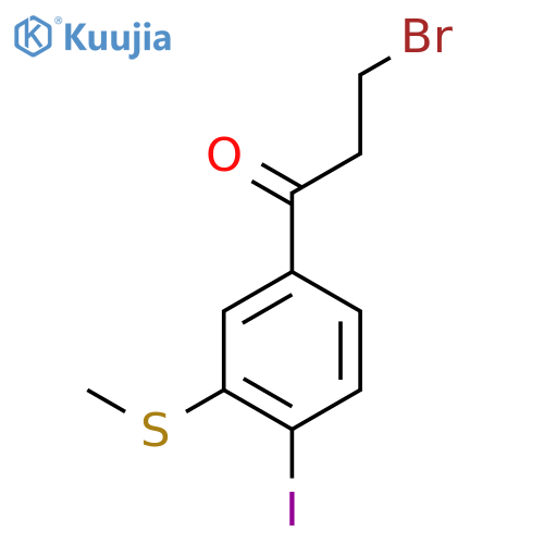 3-Bromo-1-(4-iodo-3-(methylthio)phenyl)propan-1-one structure