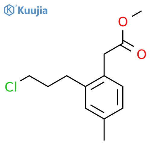 Methyl 2-(3-chloropropyl)-4-methylphenylacetate structure