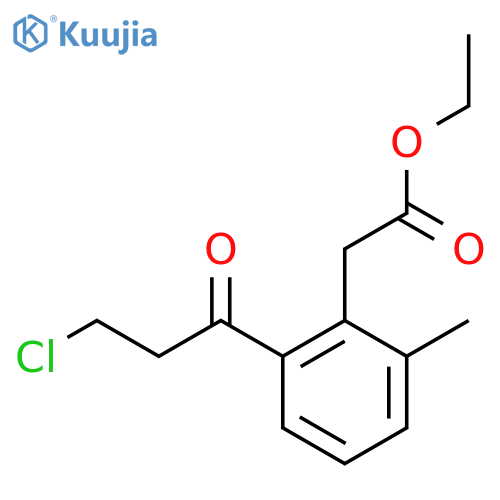 Ethyl 2-(3-chloropropanoyl)-6-methylphenylacetate structure