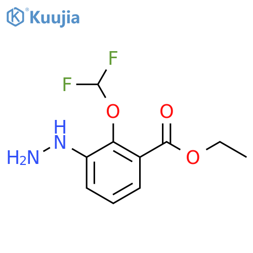 Ethyl 2-(difluoromethoxy)-3-hydrazinylbenzoate structure