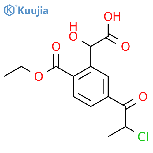 Ethyl 2-(carboxy(hydroxy)methyl)-4-(2-chloropropanoyl)benzoate structure