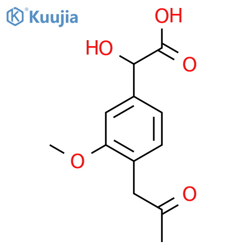 3-Methoxy-4-(2-oxopropyl)mandelic acid structure