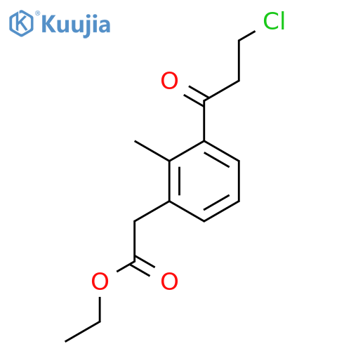 Ethyl 3-(3-chloropropanoyl)-2-methylphenylacetate structure