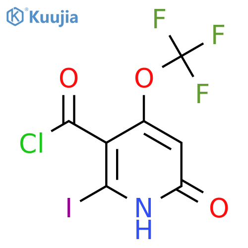 6-Hydroxy-2-iodo-4-(trifluoromethoxy)pyridine-3-carbonyl chloride structure
