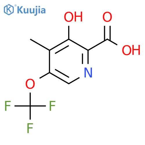 3-Hydroxy-4-methyl-5-(trifluoromethoxy)pyridine-2-carboxylic acid structure