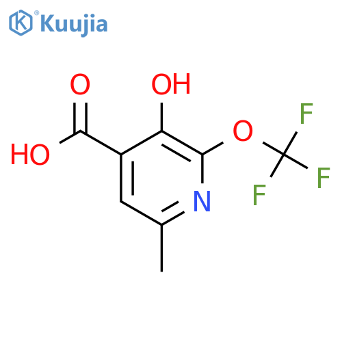 3-Hydroxy-6-methyl-2-(trifluoromethoxy)pyridine-4-carboxylic acid structure