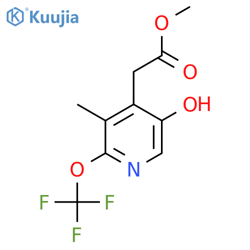 Methyl 5-hydroxy-3-methyl-2-(trifluoromethoxy)pyridine-4-acetate structure
