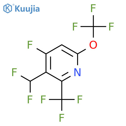 3-(Difluoromethyl)-4-fluoro-6-(trifluoromethoxy)-2-(trifluoromethyl)pyridine structure