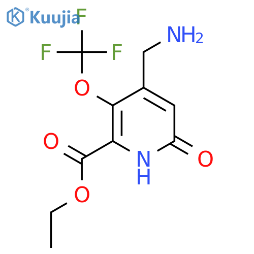 Ethyl 4-(aminomethyl)-6-hydroxy-3-(trifluoromethoxy)pyridine-2-carboxylate structure