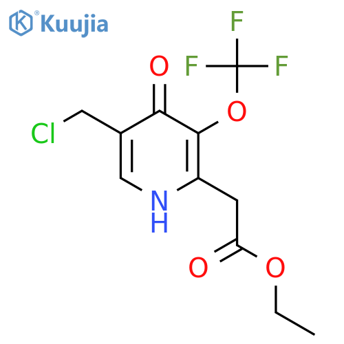 Ethyl 5-(chloromethyl)-4-hydroxy-3-(trifluoromethoxy)pyridine-2-acetate structure