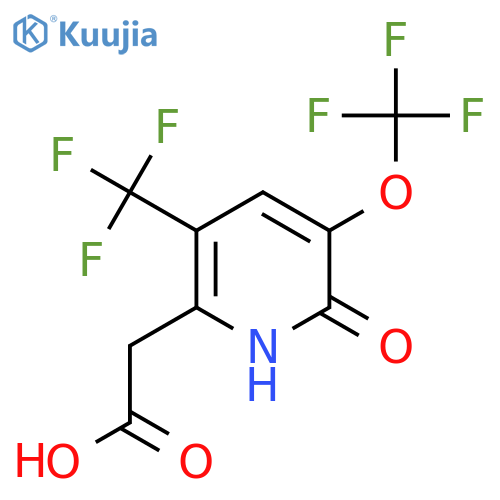 2-Hydroxy-3-(trifluoromethoxy)-5-(trifluoromethyl)pyridine-6-acetic acid structure