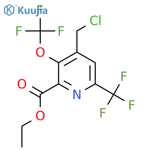 Ethyl 4-(chloromethyl)-3-(trifluoromethoxy)-6-(trifluoromethyl)pyridine-2-carboxylate structure