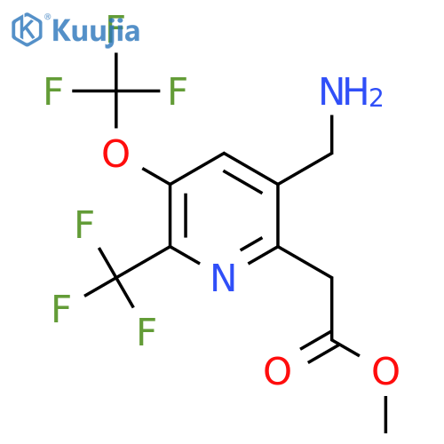 Methyl 3-(aminomethyl)-5-(trifluoromethoxy)-6-(trifluoromethyl)pyridine-2-acetate structure