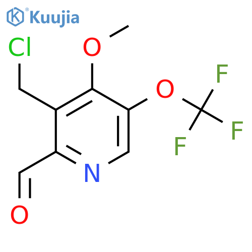 3-(Chloromethyl)-4-methoxy-5-(trifluoromethoxy)pyridine-2-carboxaldehyde structure