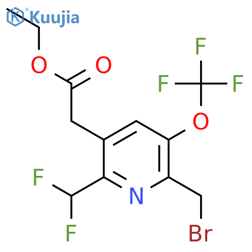 Ethyl 2-(bromomethyl)-6-(difluoromethyl)-3-(trifluoromethoxy)pyridine-5-acetate structure