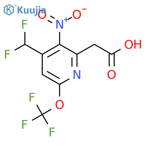 4-(Difluoromethyl)-3-nitro-6-(trifluoromethoxy)pyridine-2-acetic acid structure