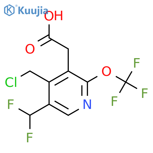 4-(Chloromethyl)-5-(difluoromethyl)-2-(trifluoromethoxy)pyridine-3-acetic acid structure