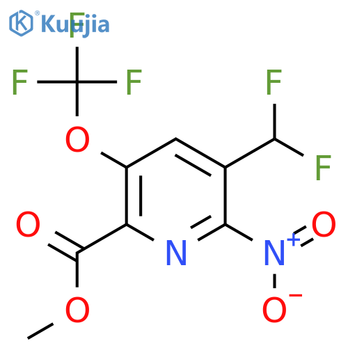 Methyl 3-(difluoromethyl)-2-nitro-5-(trifluoromethoxy)pyridine-6-carboxylate structure