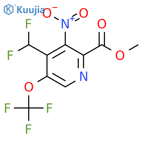Methyl 4-(difluoromethyl)-3-nitro-5-(trifluoromethoxy)pyridine-2-carboxylate structure