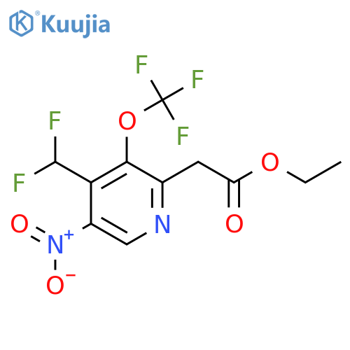 Ethyl 4-(difluoromethyl)-5-nitro-3-(trifluoromethoxy)pyridine-2-acetate structure