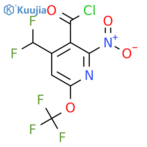 4-(Difluoromethyl)-2-nitro-6-(trifluoromethoxy)pyridine-3-carbonyl chloride structure