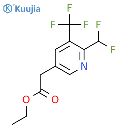 Ethyl 2-(difluoromethyl)-3-(trifluoromethyl)pyridine-5-acetate structure