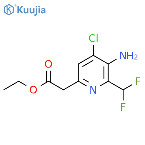 Ethyl 3-amino-4-chloro-2-(difluoromethyl)pyridine-6-acetate structure