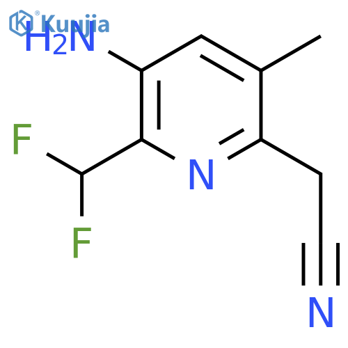 3-Amino-2-(difluoromethyl)-5-methylpyridine-6-acetonitrile structure