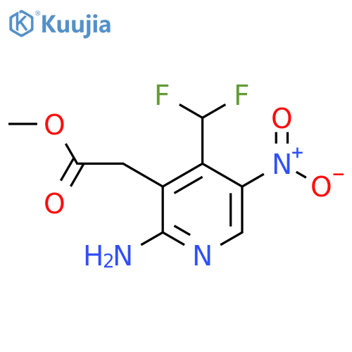 Methyl 2-amino-4-(difluoromethyl)-5-nitropyridine-3-acetate structure