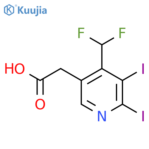 4-(Difluoromethyl)-2,3-diiodopyridine-5-acetic acid structure