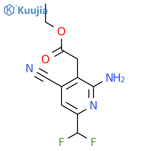 Ethyl 2-amino-4-cyano-6-(difluoromethyl)pyridine-3-acetate structure