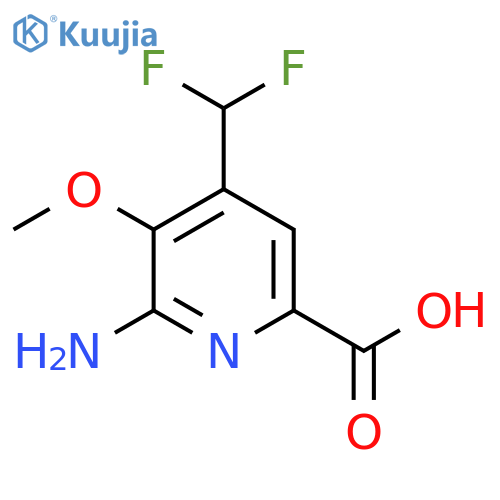 2-Amino-4-(difluoromethyl)-3-methoxypyridine-6-carboxylic acid structure