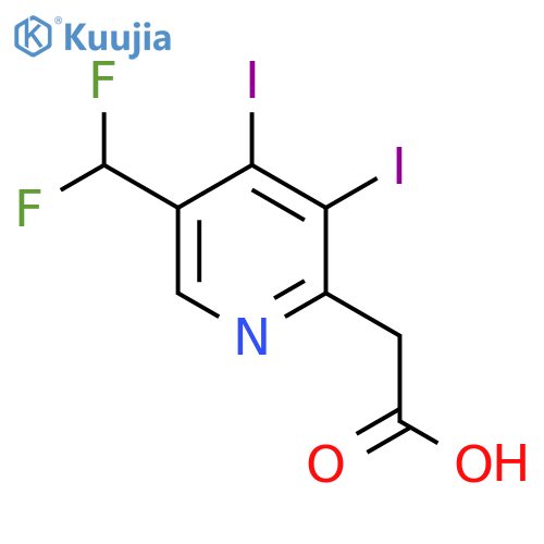 5-(Difluoromethyl)-3,4-diiodopyridine-2-acetic acid structure