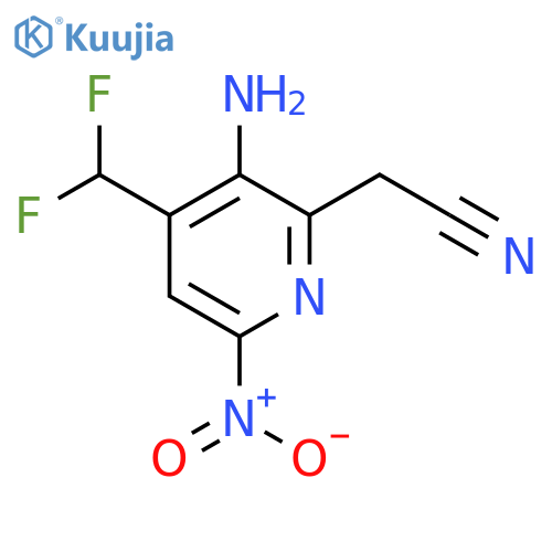 3-Amino-4-(difluoromethyl)-6-nitropyridine-2-acetonitrile structure