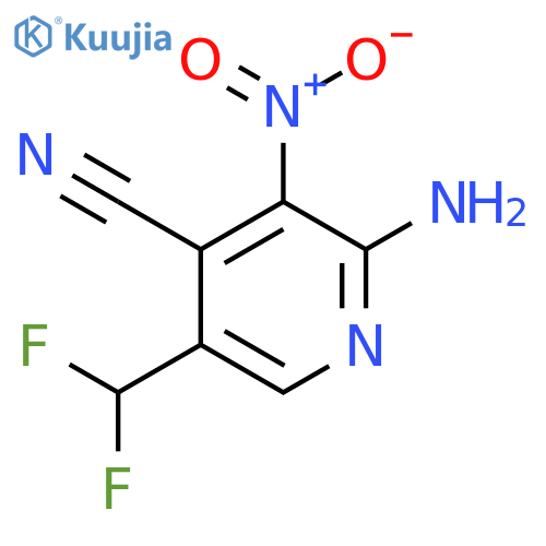 2-Amino-4-cyano-5-(difluoromethyl)-3-nitropyridine structure