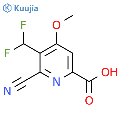 2-Cyano-3-(difluoromethyl)-4-methoxypyridine-6-carboxylic acid structure