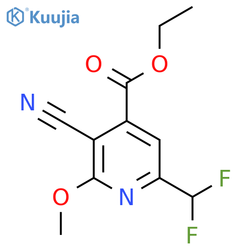 Ethyl 3-cyano-6-(difluoromethyl)-2-methoxypyridine-4-carboxylate structure