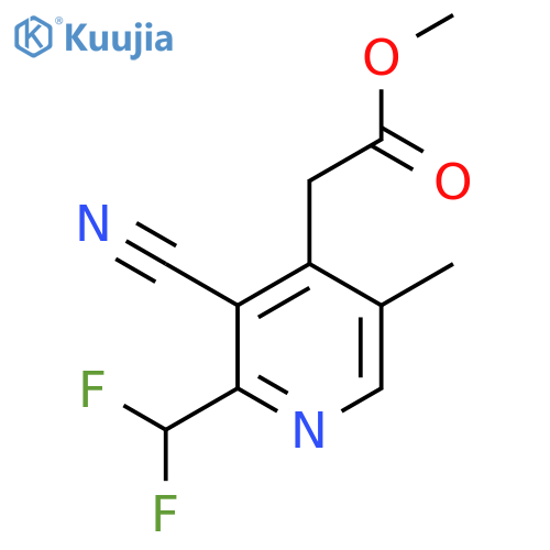 Methyl 3-cyano-2-(difluoromethyl)-5-methylpyridine-4-acetate structure