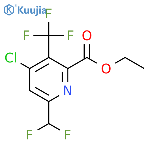 Ethyl 4-chloro-6-(difluoromethyl)-3-(trifluoromethyl)pyridine-2-carboxylate structure