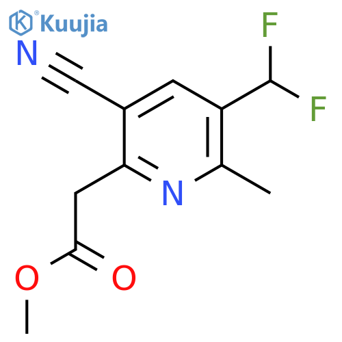 Methyl 3-cyano-5-(difluoromethyl)-6-methylpyridine-2-acetate structure
