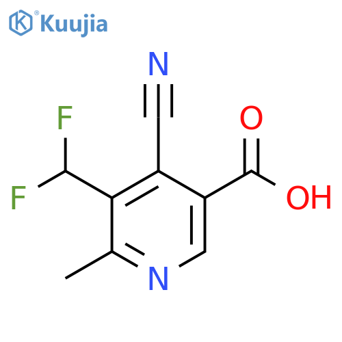 4-Cyano-3-(difluoromethyl)-2-methylpyridine-5-carboxylic acid structure