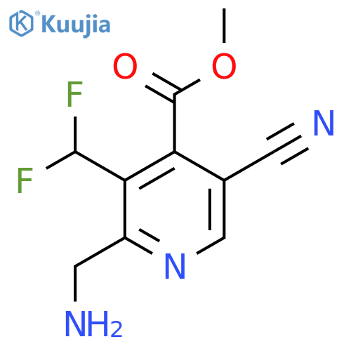 Methyl 2-(aminomethyl)-5-cyano-3-(difluoromethyl)pyridine-4-carboxylate structure