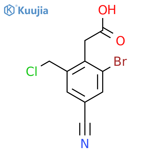 2-Bromo-6-chloromethyl-4-cyanophenylacetic acid structure