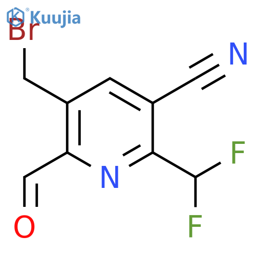 3-(Bromomethyl)-5-cyano-6-(difluoromethyl)pyridine-2-carboxaldehyde structure