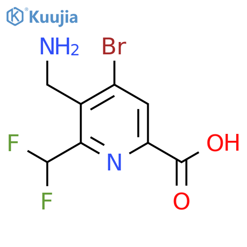 3-(Aminomethyl)-4-bromo-2-(difluoromethyl)pyridine-6-carboxylic acid structure