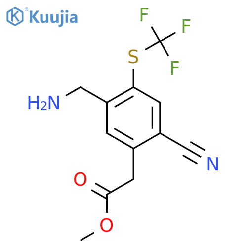 Methyl 5-aminomethyl-2-cyano-4-(trifluoromethylthio)phenylacetate structure
