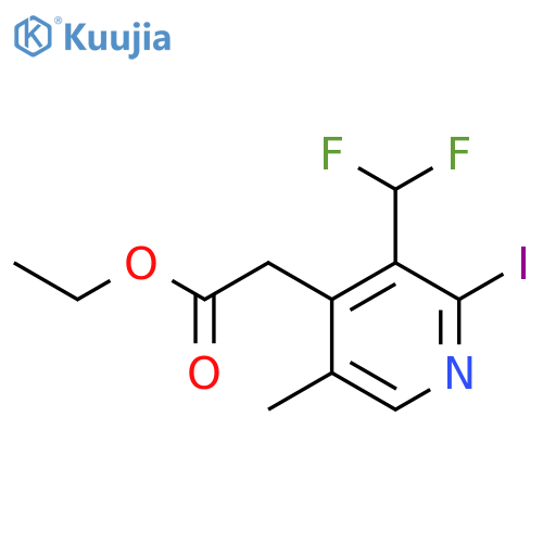 Ethyl 3-(difluoromethyl)-2-iodo-5-methylpyridine-4-acetate structure